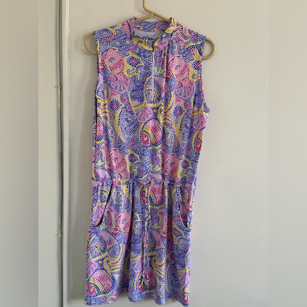 IBKUL Sleeveless Mariel Tennis Dress drawstring UPF 50 Womens size S
